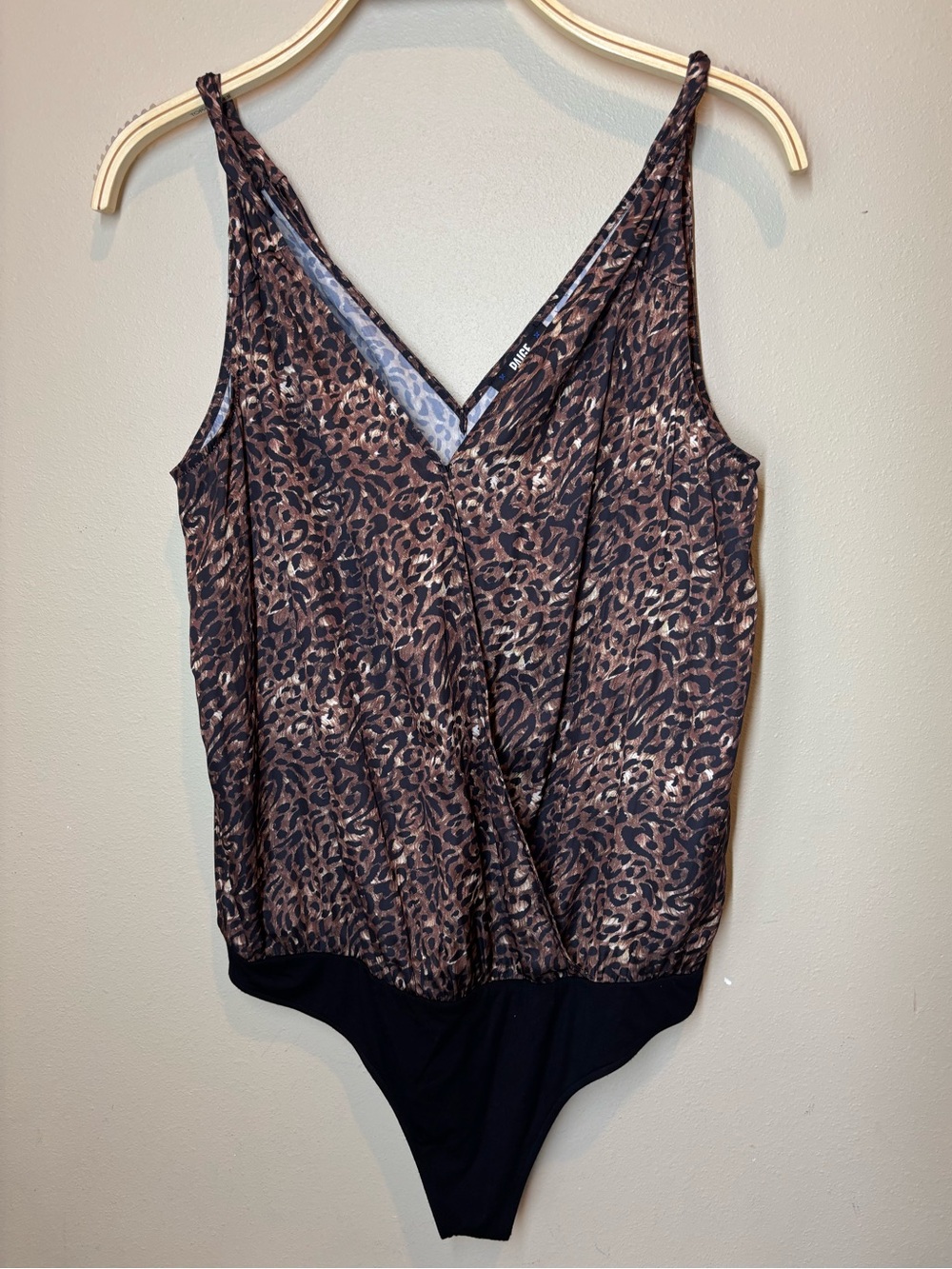 PAIGE Leopard-Print Surplice V-neck Bodysuit, medium